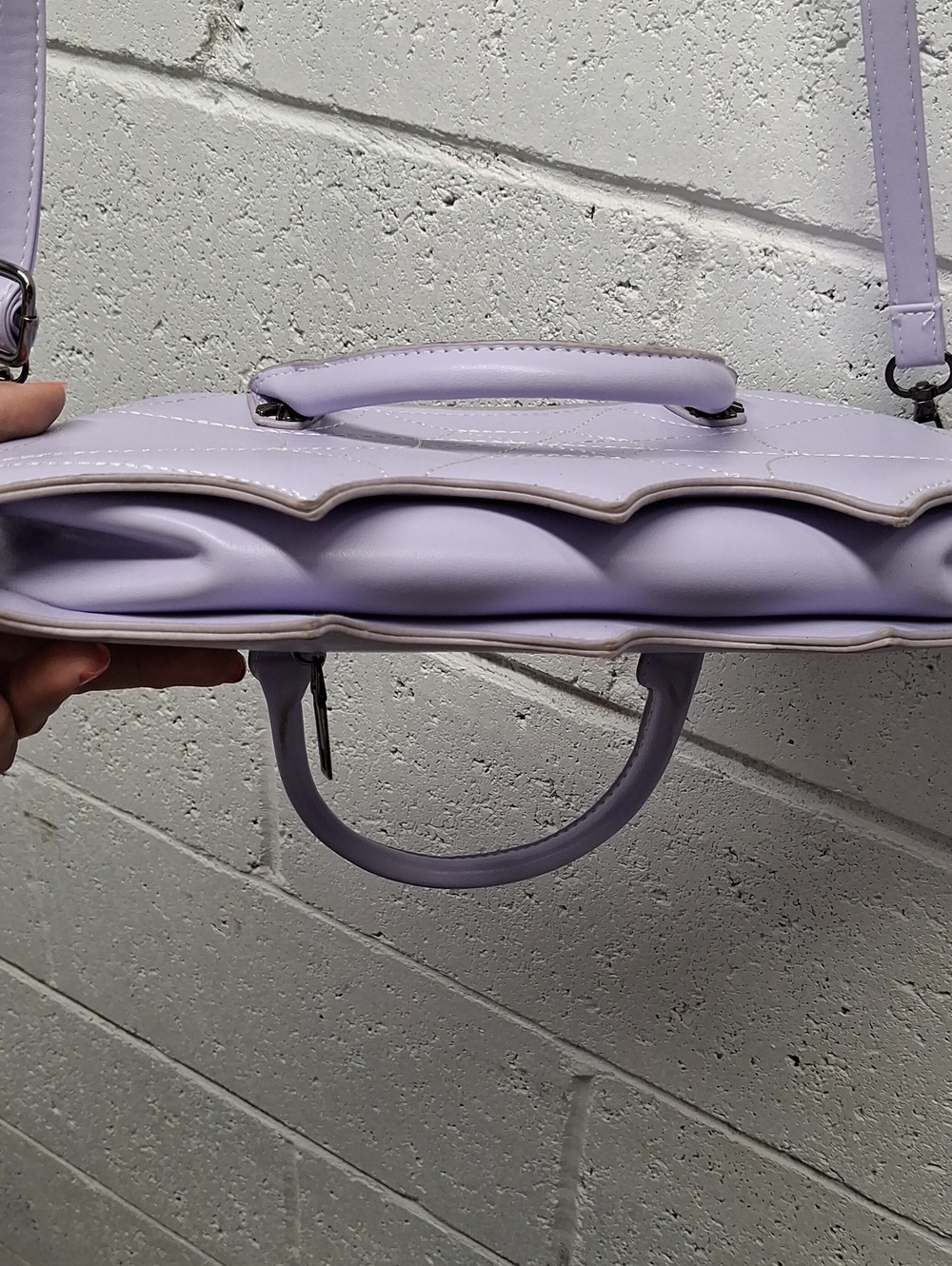 Lavender Bat wing Shoulder bag,PU Spider Web Crossbody Handbag - Picture 6 of 6